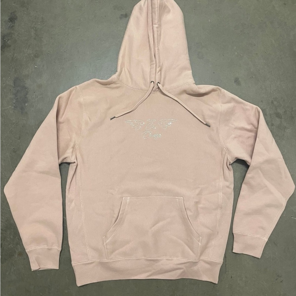 NWOT Chi Omega Light Pink Rhinestone Hoodie